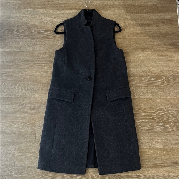 Intermix Wool Cashmere Top Coat Blazer Vest Duster Gray size Medium - Picture 2 of 9